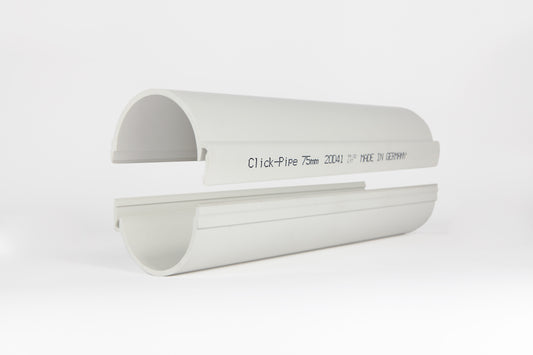 Click Pipe | Repair pipe 75mm | Length: 1000 mm | For Ø 75 mm PVC pipe | Agriculture Feed System | Pig Poultry Dairy and Beef