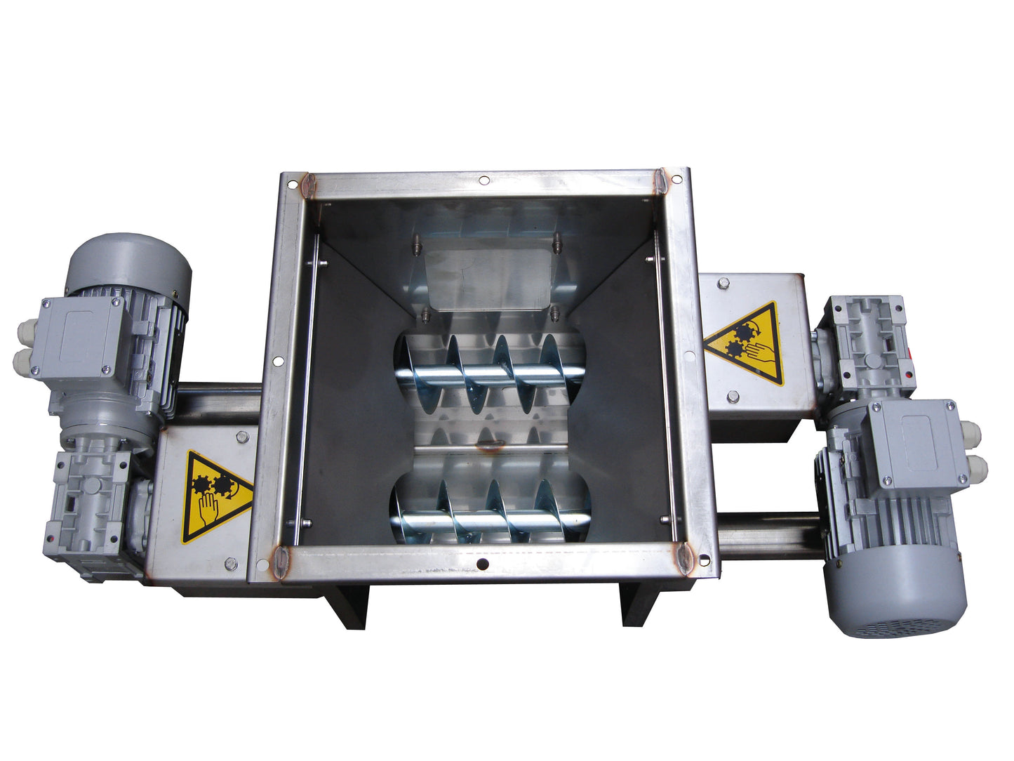 Loading hopper, sst (AISI 304), double-circuit, with motor-driven longitudinal auger, without return flow 60mm