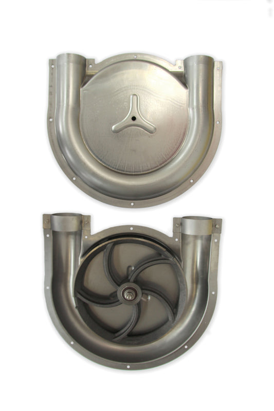 180° sheet metal corner | Stainless Steel (AISI 304) | 80mm System Ø | Agriculture Feed System | Pig Poultry Dairy and Beef