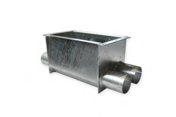 2-Fold Continuous Galvanized Boot Box for 89mm/90mm Silo Hopper Feed Systems