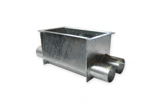 2-Fold Continuous Galvanized Boot Box for 89mm/90mm Silo Hopper Feed Systems