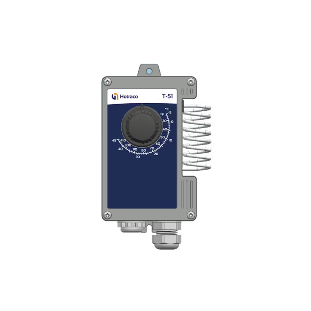 Hotraco T51 Stat - Single Mechanical Thermostat -5 - 45°C / 23 - 113°F | Agriculture Climate Control  Pig Poultry Dairy and Beef